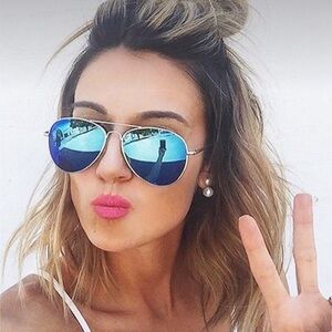 NWT Air Force Aviator reflective sunglasses pilot cop Halloween rose gold frames